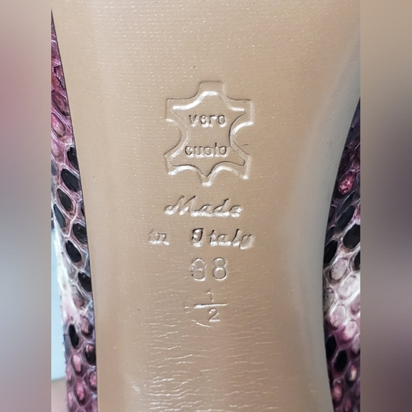 Francesco Sacco Python Skin Ankle Boots SZ 38.5 Made in Italy NEW - Picture 14 of 15